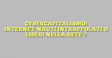 CYBERCAPITALISMO: INTERNET-NAUTI  INTRAPPOLATI O LIBERI NELLA RETE ?