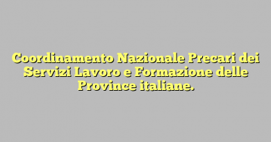 Coordinamento Nazionale Precari dei Servizi Lavoro e Formazione delle Province italiane.