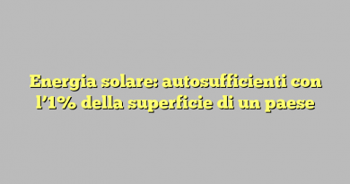 Energia solare: autosufficienti con l’1% della superficie di un paese