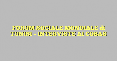 FORUM SOCIALE MONDIALE di TUNISI – INTERVISTE AI COBAS