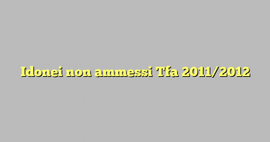 Idonei non ammessi Tfa 2011/2012