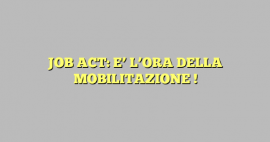 JOB ACT: E’ L’ORA DELLA MOBILITAZIONE !