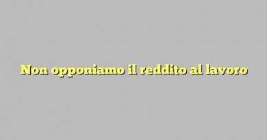 Non opponiamo il reddito al lavoro