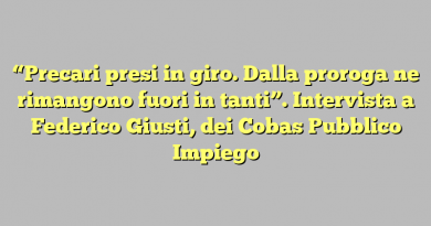 “Precari presi in giro. Dalla proroga ne rimangono fuori in tanti”. Intervista a Federico Giusti, dei Cobas Pubblico Impiego