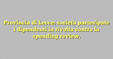 Provincia di Lecce: società partecipate i dipendenti in rivolta contro la spending review.