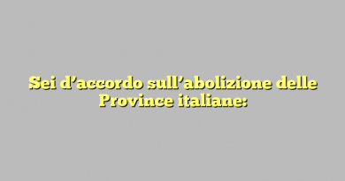 Sei d’accordo sull’abolizione delle Province italiane: