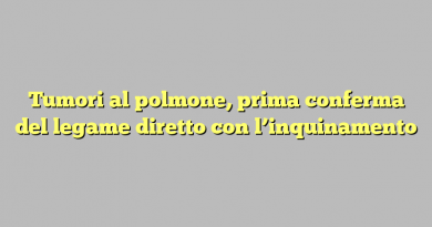 Tumori al polmone, prima conferma del legame diretto con l’inquinamento