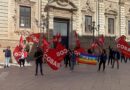 21 Aprile 2022: sit-in di protesta Cobas gara appalto trasporto disabili della Provincia di Lecce