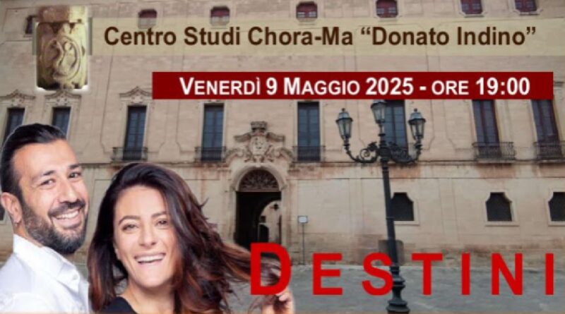 Il Centro Studi Chora-Ma organizza la presentazione del libro “Destini”